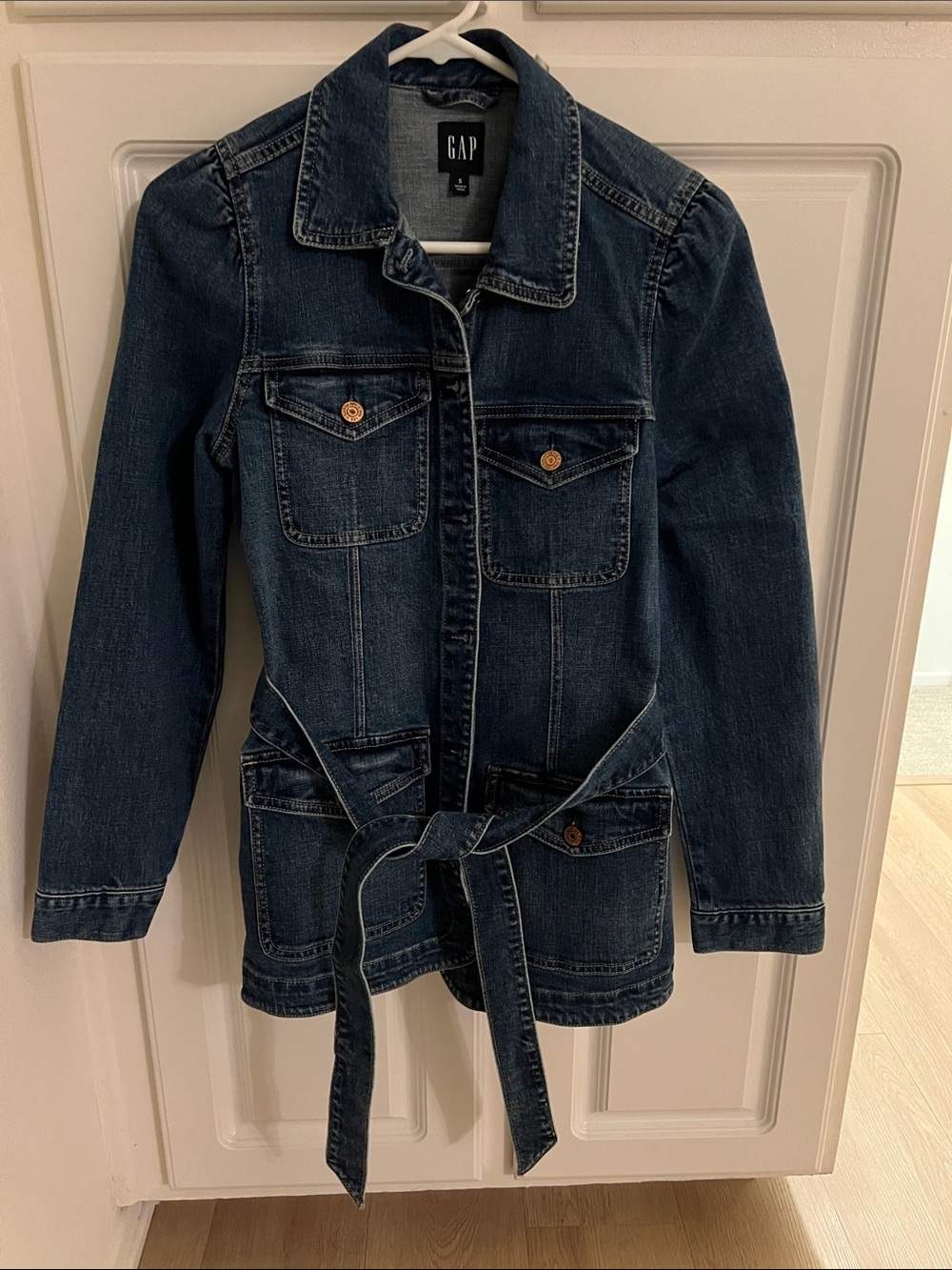 GAP Dark Blue Denim Jacket with Waist Tie